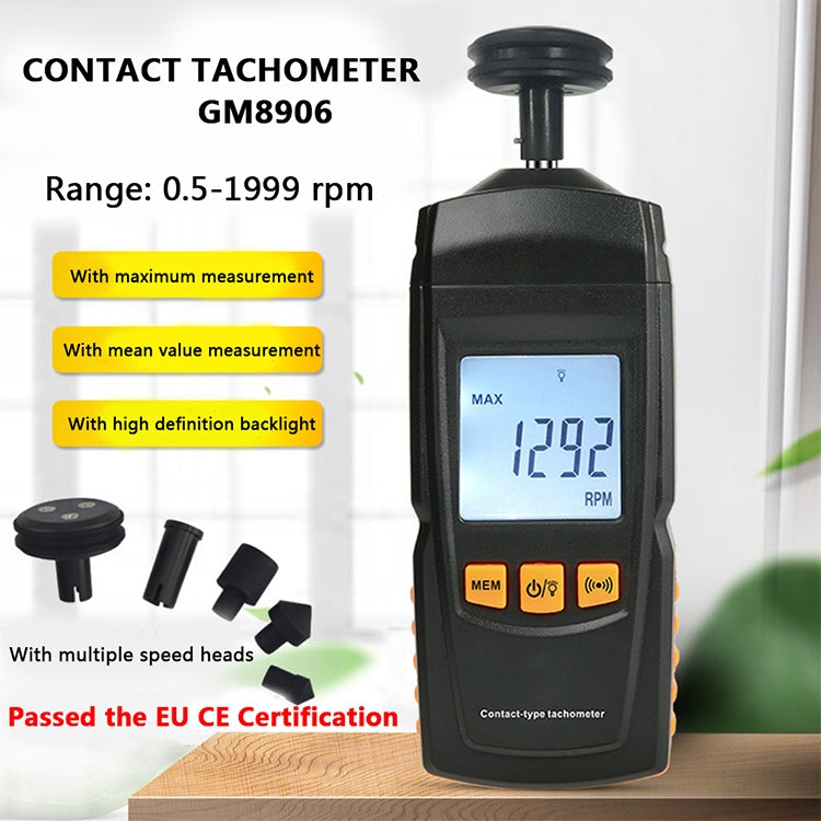 BENETECH GM8906 Portable Contact Tachometer - Tachometers & Anemometer by BENETECH | Online Shopping South Africa | PMC TechLife | Buy Now Pay Later Mobicred