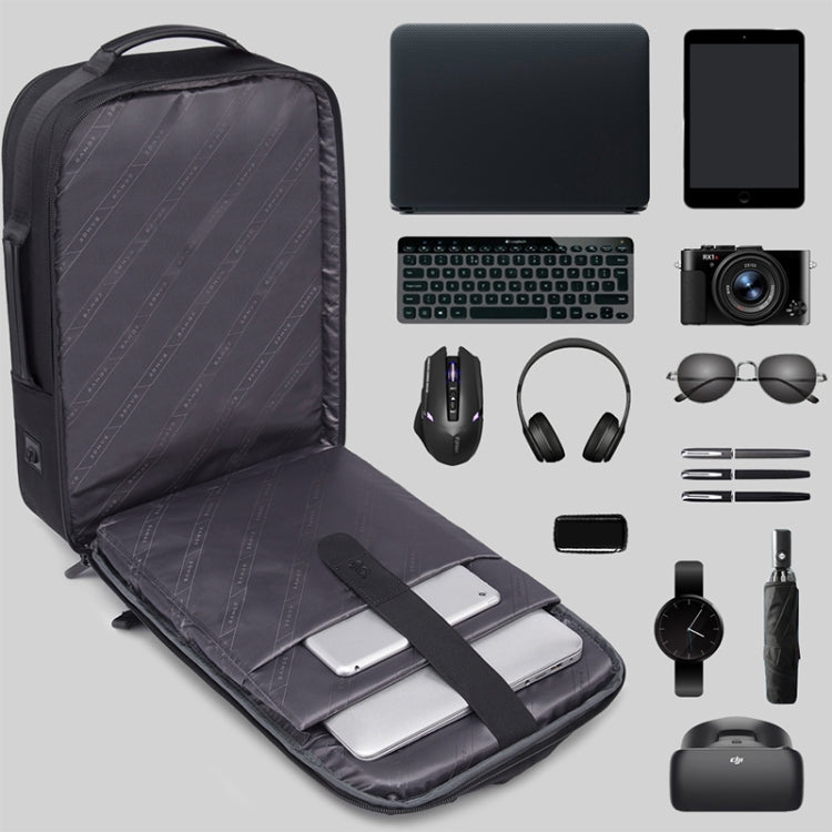 Bange BG-S52 16 inch Men Oxford Cloth Waterproof Backpack with USB Port (Black) - Backpacks by BANGE | Online Shopping South Africa | PMC Jewellery | Buy Now Pay Later Mobicred