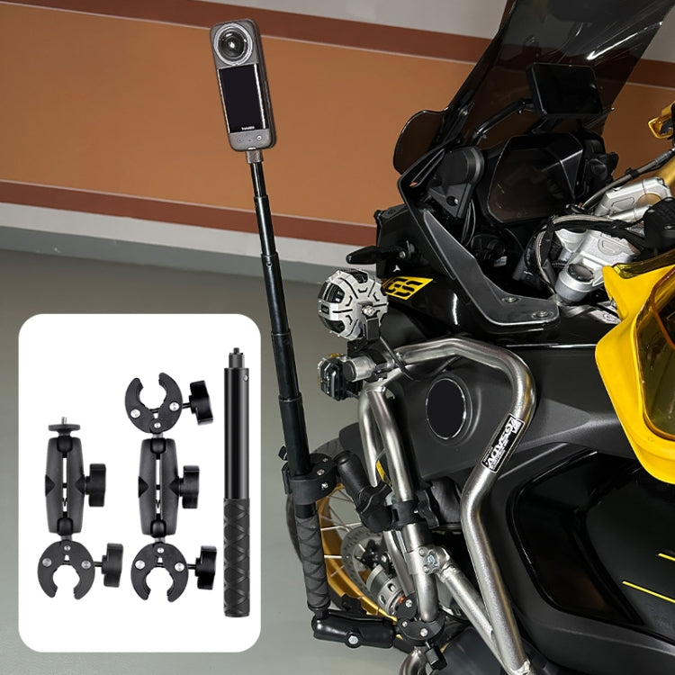 Motorcycle Dual-heads Crab & Single Heads Clamps Handlebar Fixed Mount Selfie Stick - Bicycle Handlebar Mount by PMC TechLife | Online Shopping South Africa | PMC TechLife