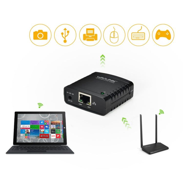 WAVLINK USB 2.0 Networking Server, EU Plug - Printer Accessories by WAVLINK | Online Shopping South Africa | PMC Jewellery | Buy Now Pay Later Mobicred