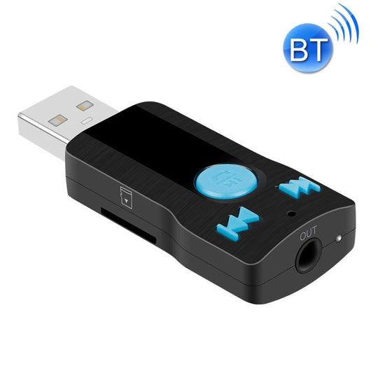 BC07 Mini Brushed Texture USB Bluetooth Receiver MP3 Player SD/TF Card Reader with Microphone & Audio Cable, Support Handsfree & AUX Output & 32GB Micro SD / TF Card & Two-sided USB Port Connecting - Car MP3 & MP4 & MP5 by PMC Jewellery | Online Shopping South Africa | PMC Jewellery