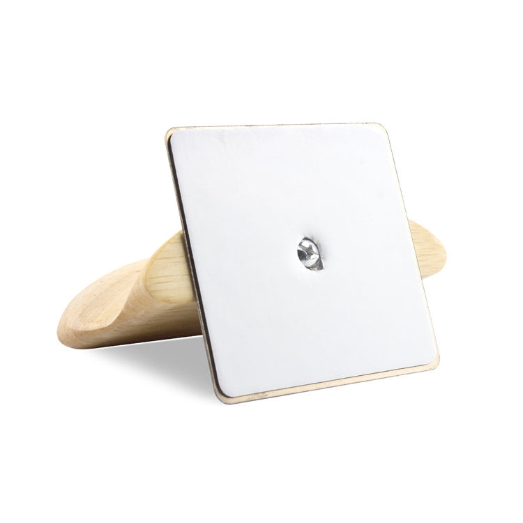 Square Stainless Steel Patch + Solid Wood Wall-mounted Headset Holder - Anti-lost & Holder by PMC Jewellery | Online Shopping South Africa | PMC Jewellery