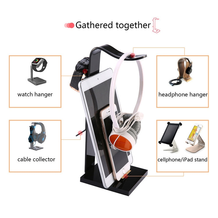 0218 Acrylic Phones / Tablet PCs Universal Holder Multifunction Headset Stand Display Hanger - Anti-lost & Holder by PMC Jewellery | Online Shopping South Africa | PMC Jewellery