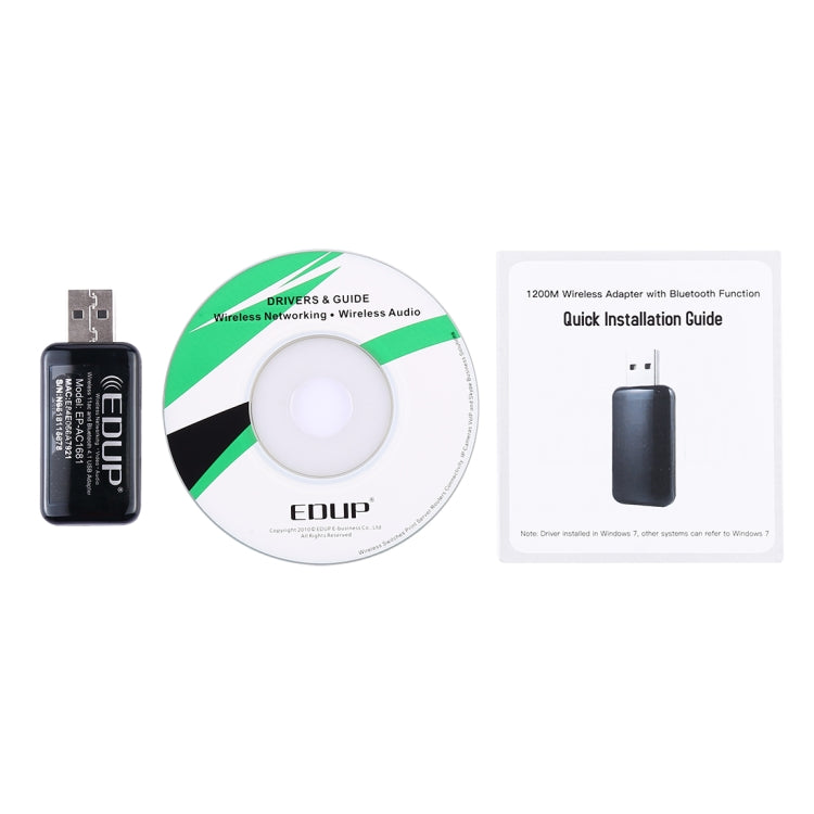 EDUP EP-AC1681 2 in 1 AC1200Mbps 2.4GHz & 5.8GHz Dual Band USB WiFi Adapter External Network Card with Bluetooth 4.1 Function - USB Network Adapter by EDUP | Online Shopping South Africa | PMC Jewellery | Buy Now Pay Later Mobicred