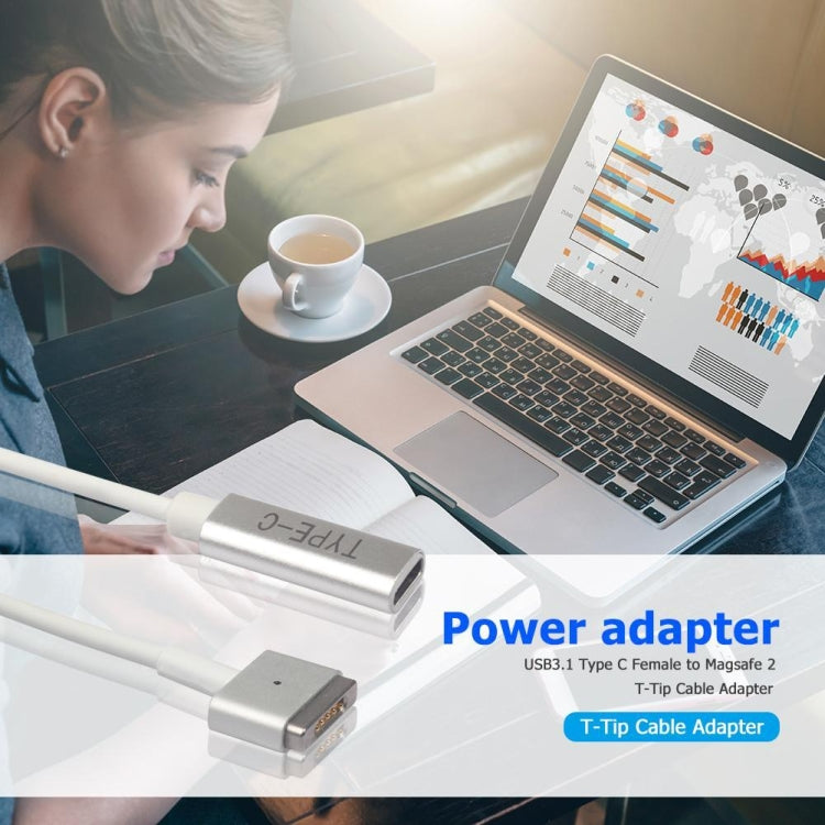 5 Pin MagSafe 2 (T-Shaped) to USB-C / Type-C PD Charge Adapter - Cable & Adapter by PMC TechLife | Online Shopping South Africa | PMC TechLife