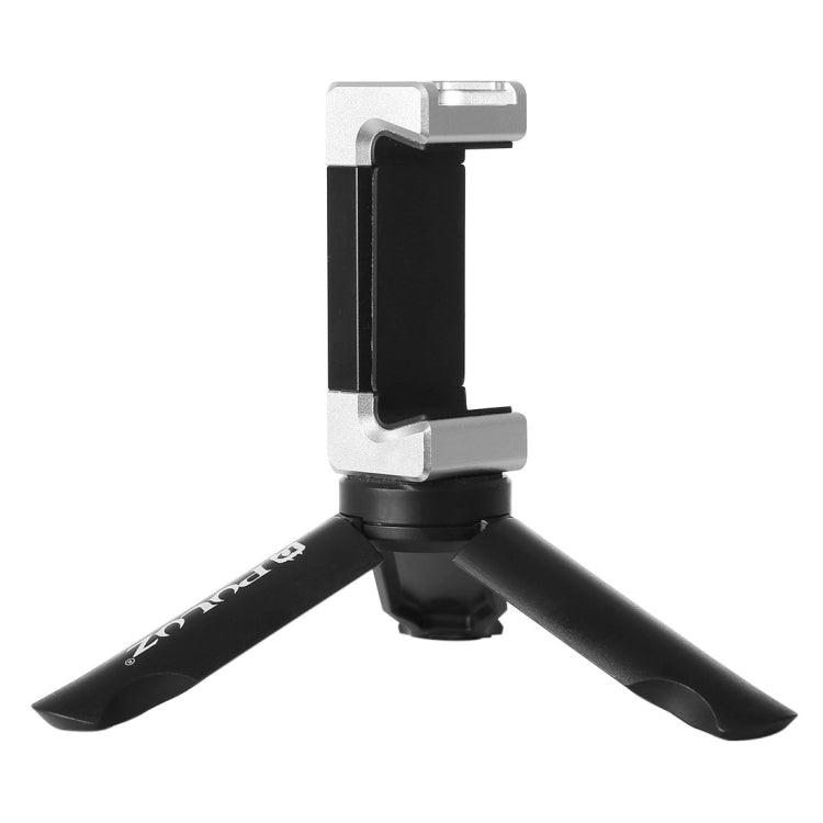 PULUZ Folding Plastic Tripod + Aluminum Alloy Clamp Bracket with Cold Shoe for iPhone, Galaxy, Huawei, Xiaomi, Sony, HTC, Google and other Smartphones - Desktop Holder by PULUZ | Online Shopping South Africa | PMC Jewellery