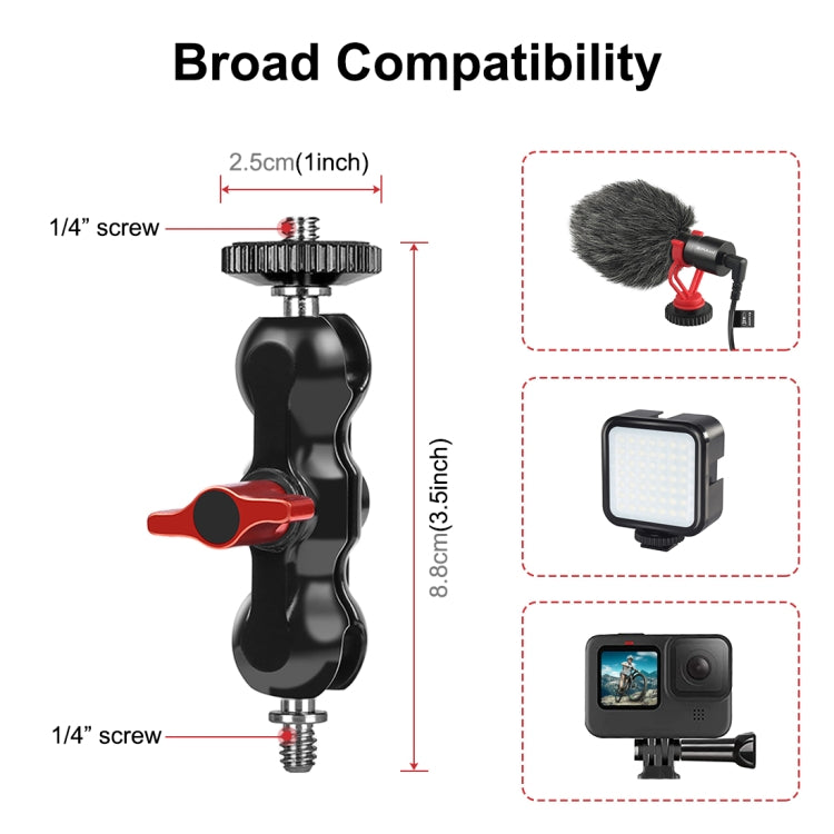 PULUZ Multi-function Magic Arm Ball Mount Clamp Crab Pliers Clip(Red) - Stand Bracket by PULUZ | Online Shopping South Africa | PMC TechLife | Buy Now Pay Later Mobicred