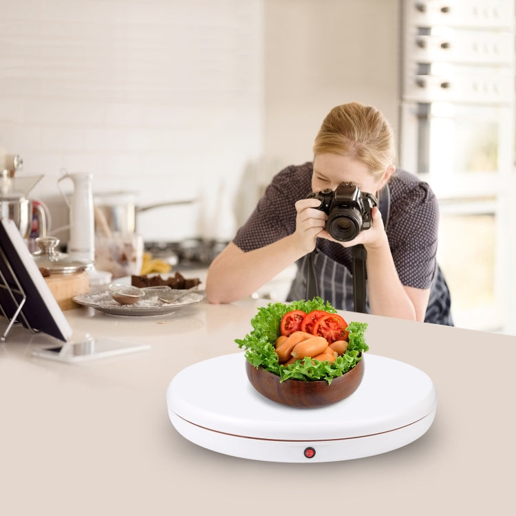 PULUZ 45cm Remote Control Adjusting Speed Rotating Turntable Display Stand, White, Load 100kg(UK Plug) - free shipping - PMC TechLife - Order now!