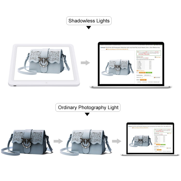 PULUZ 20cm LED Shadowless Light Pad for Photo Studio Box - free shipping - PMC TechLife - Order now!