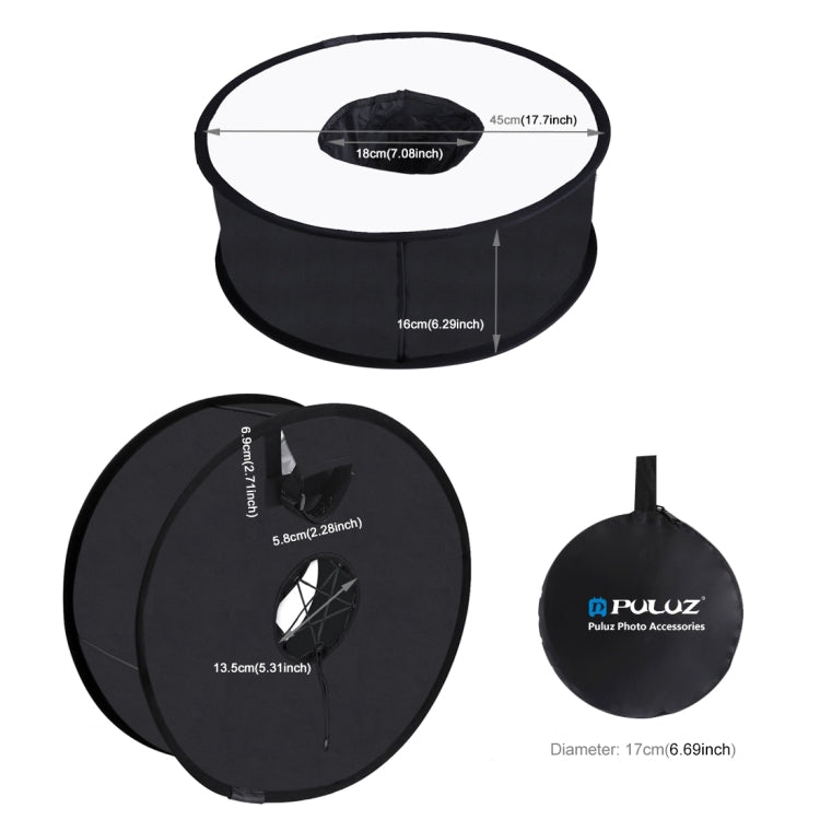 PULUZ 45cm Round Style Macro and Portrait Softbox SpeedLite Flash Light Foldable Diffuser - free shipping - PMC TechLife - Order now!