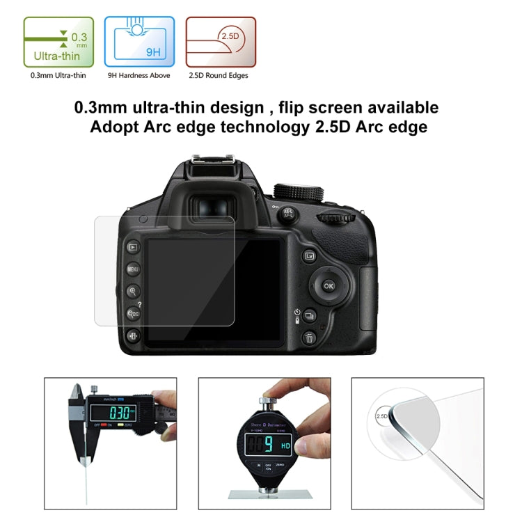 PULUZ 2.5D 9H Tempered Glass Film for Nikon D3200, Compatible with D3100 /  D3300 / D3400 / AW130S / W300, Canon SX410 / SX400 / SX430 / SX510 / SX500 / SX530 / SX170, Pentax K50 / K30 / K5 / K7 / K-01 / Samsung WB10 - Camera Screen Guard by PULUZ | Online Shopping South Africa | PMC TechLife | Buy Now Pay Later Mobicred