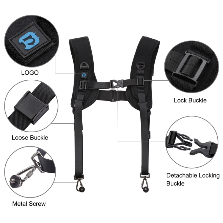 PULUZ Quick Release Double Shoulder Harness Soft Pad Decompression Foam Strap Belt for DSLR Digital Cameras - Camera Strap by PULUZ | Online Shopping South Africa | PMC TechLife | Buy Now Pay Later Mobicred