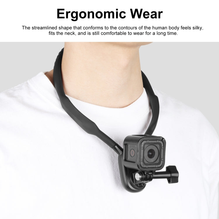 PULUZ Lazy Neck Bracket POV View Mount for GoPro Action Cameras (Black) - Holder by PULUZ | Online Shopping South Africa | PMC TechLife | Buy Now Pay Later Mobicred