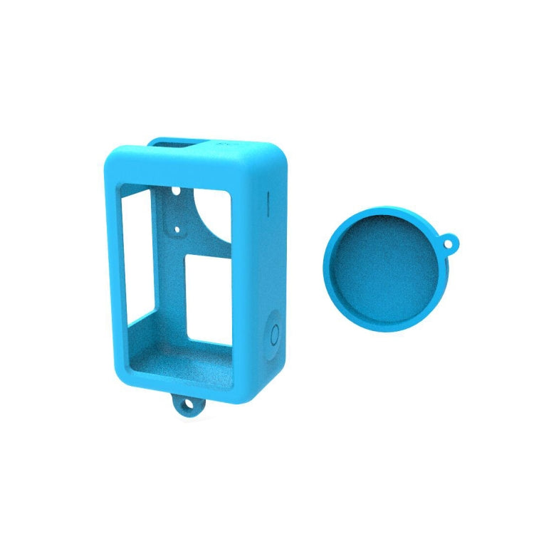 For DJI Osmo Action 4 / 3 PULUZ Silicone Protective Case with Lens Cap (Blue) -  by PULUZ | Online Shopping South Africa | PMC Jewellery