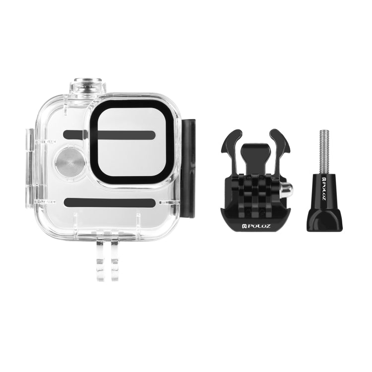 For GoPro Hero11 Black Mini PULUZ 40m Waterproof Housing Protective Case with Buckle Basic Mount & Screw (Transparent) - Waterproof Cases by PULUZ | Online Shopping South Africa | PMC Jewellery | Buy Now Pay Later Mobicred