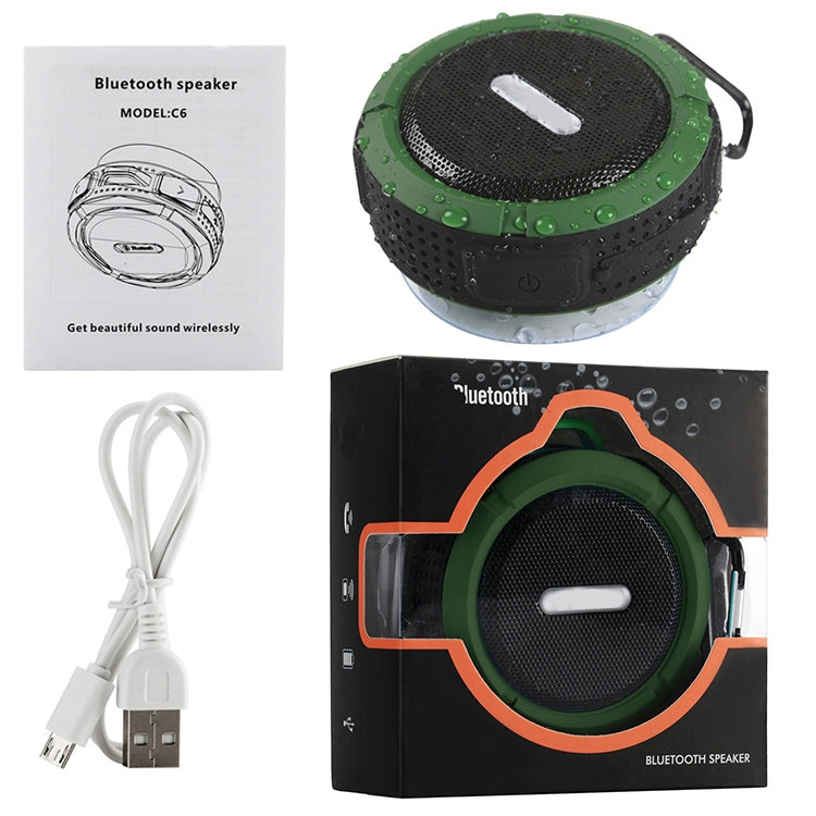 C6 Outdoor Waterproof Bluetooth Speaker with Suction, Support Hands-free Calling(Blue) - Waterproof Speaker by PMC TechLife | Online Shopping South Africa | PMC TechLife