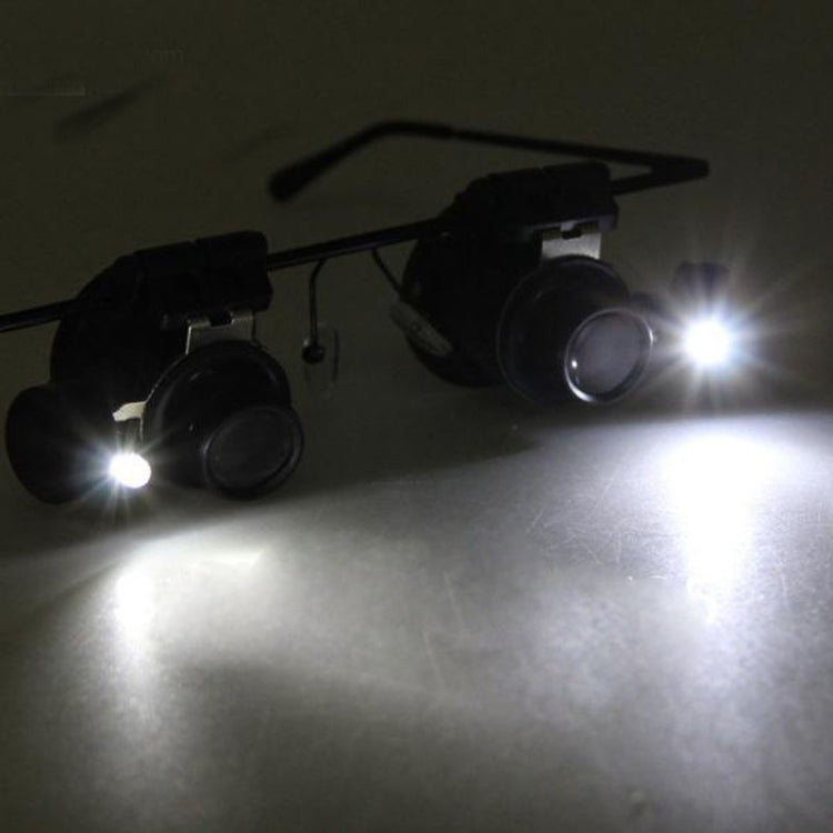 20X Glasses Type Watch Repair Loupe Magnifier with LED Light(Black) - Glasses Style by PMC TechLife | Online Shopping South Africa | PMC TechLife
