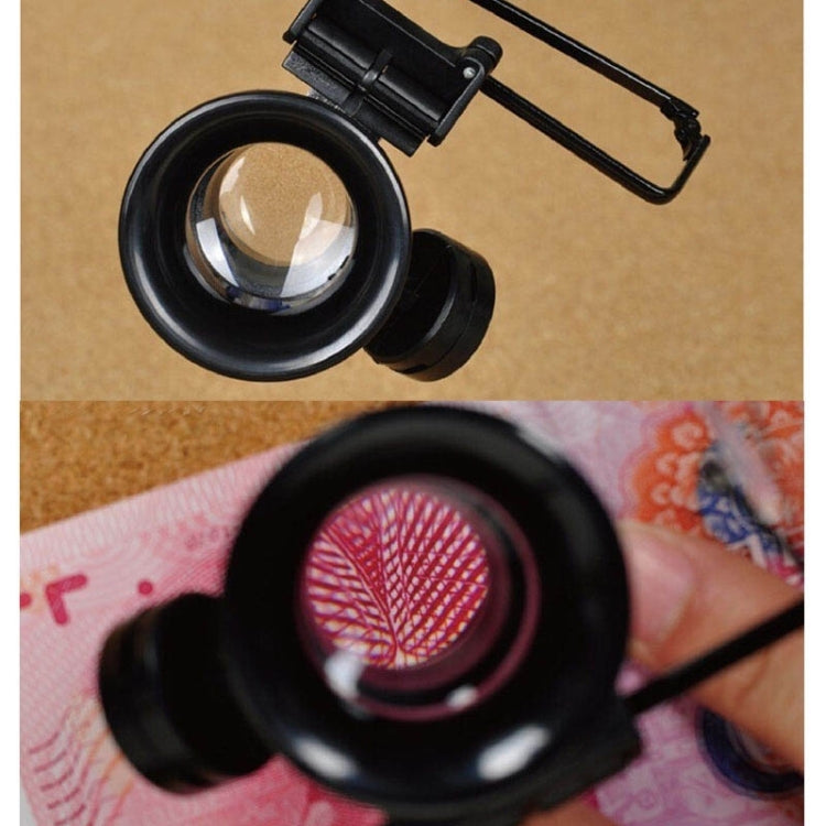 20X Glasses Type Watch Repair Loupe Magnifier with LED Light(Black) - Glasses Style by PMC TechLife | Online Shopping South Africa | PMC TechLife