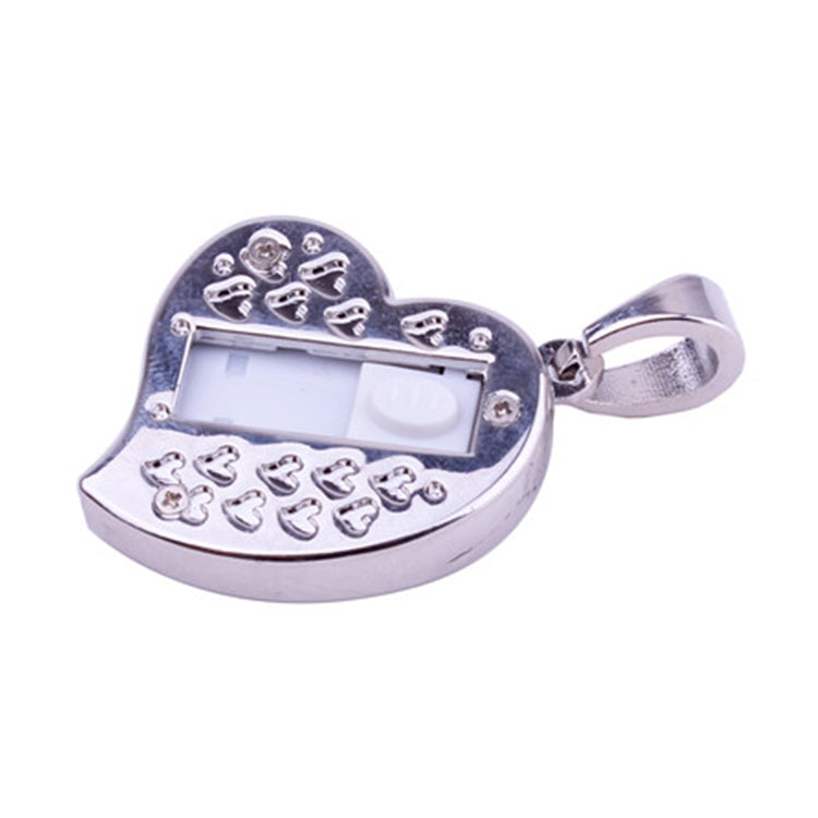 Silver Heart Shaped Diamond Jewelry USB Flash Disk, Special for Valentines Day Gifts (16GB) - USB Flash Drives by PMC Jewellery | Online Shopping South Africa | PMC Jewellery