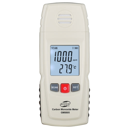 BENETECH GM8805 LCD Display Handheld Carbon Monoxide CO Monitor Detector Meter Tester, Measure Range: 0-1000ppm(White) - Gas Monitor by BENETECH | Online Shopping South Africa | PMC Jewellery | Buy Now Pay Later Mobicred