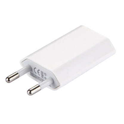 5V / 1A Single USB Port Charger Travel Charger, EU Plug(White) - USB Charger by PMC Jewellery | Online Shopping South Africa | PMC Jewellery | Buy Now Pay Later Mobicred