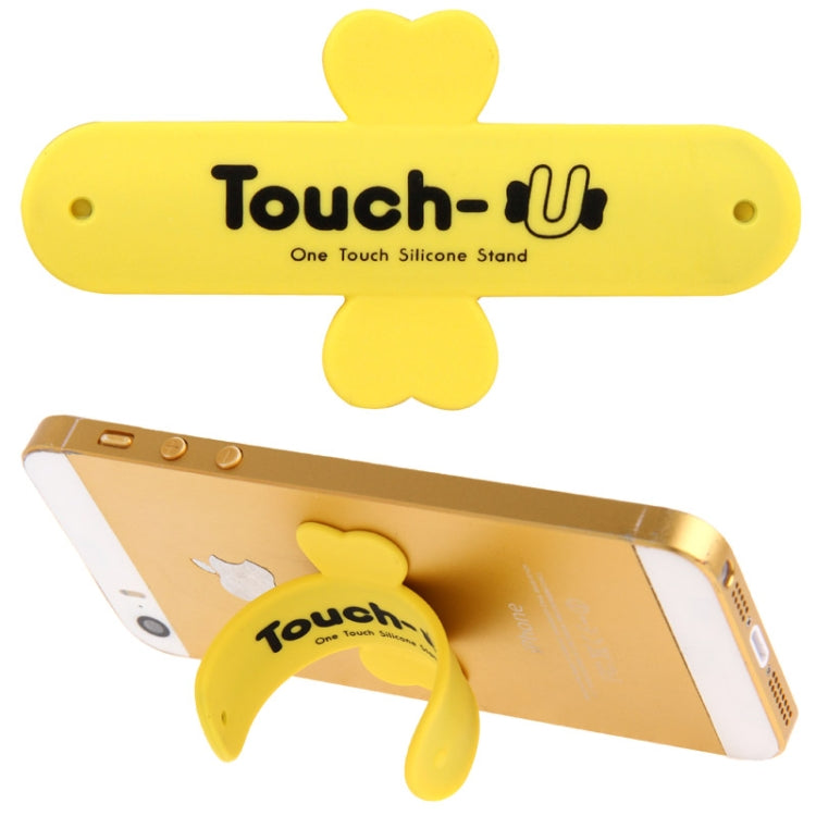 100 PCS Touch-u One Touch Universal Silicone Stand Holder, 100 PCS Touch-u One Touch Universal Silicone Stand Holder(Yellow) - Desktop Holder by PMC Jewellery | Online Shopping South Africa | PMC Jewellery