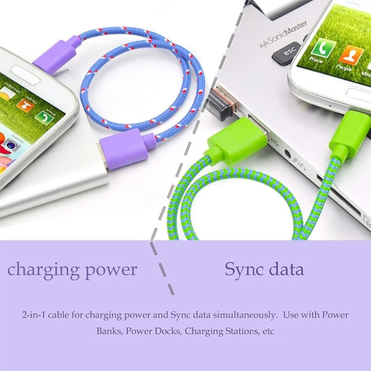 3m Nylon Netting Style USB Data Transfer Charging Cable for iPhone, iPad(Pink) - Normal Style Cable by PMC TechLife | Online Shopping South Africa | PMC TechLife