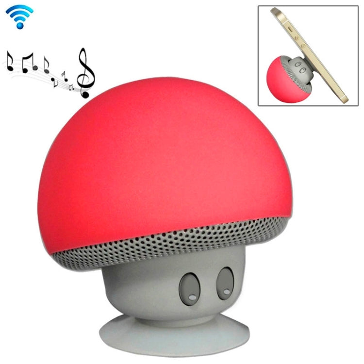 Mushroom Shape Bluetooth Speaker with Suction Holder(Red) - Desktop Speaker by PMC TechLife | Online Shopping South Africa | PMC TechLife
