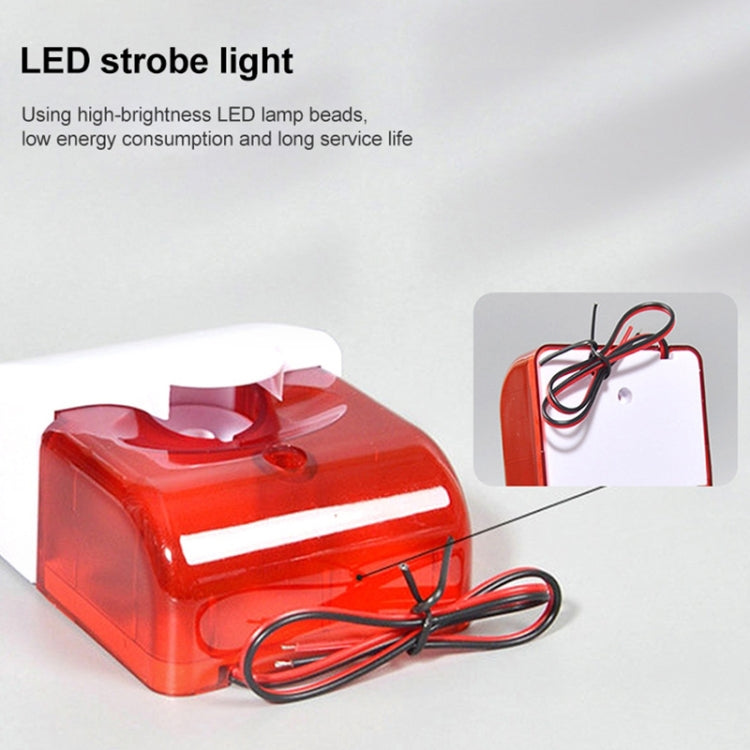 Mini Wired Red Strobe Siren for Burglar Security Alarm(White) - Infrared Detector by PMC TechLife | Online Shopping South Africa | PMC TechLife | Buy Now Pay Later Mobicred