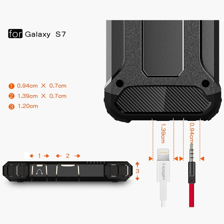 For Galaxy S7 / G930 Tough Armor TPU + PC Combination Case (Black) - Galaxy Phone Cases by PMC TechLife | Online Shopping South Africa | PMC TechLife