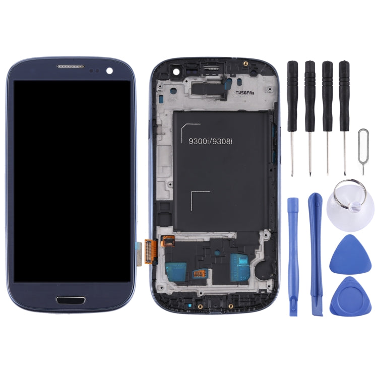 Original Super AMOLED LCD Screen for Samsung Galaxy SIII / i9300 Digitizer Full Assembly with Frame (Blue) - LCD Screen by PMC Jewellery | Online Shopping South Africa | PMC Jewellery