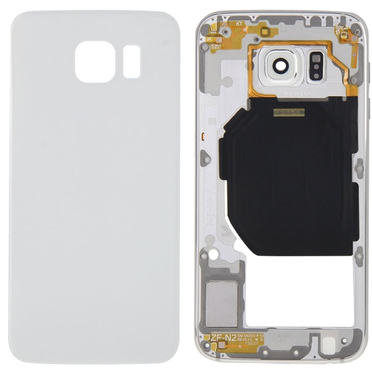 For Galaxy S6 / G920F Full Housing Cover (Back Plate Housing Camera Lens Panel + Battery Back Cover ) (White) - Back Cover by PMC Jewellery | Online Shopping South Africa | PMC Jewellery