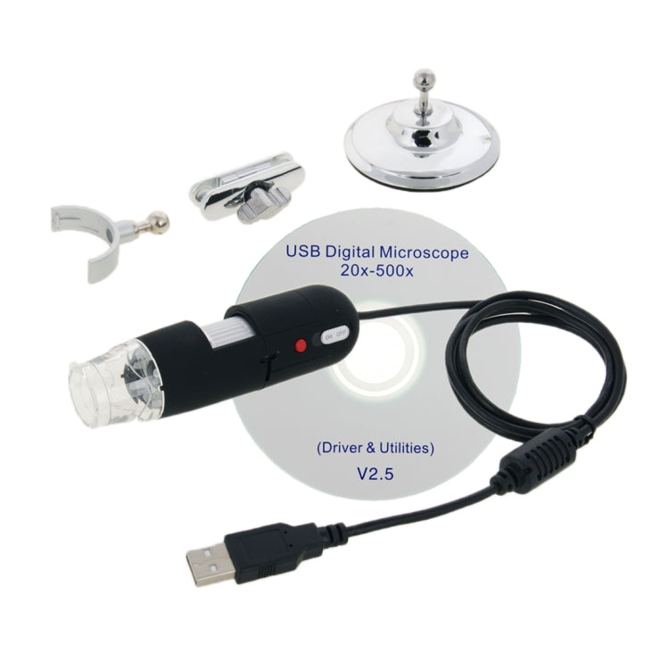 1.3 Mega Pixels 500X USB 2.0 Digital Microscope with 8 LED(Black) - free shipping - PMC TechLife - Order now!