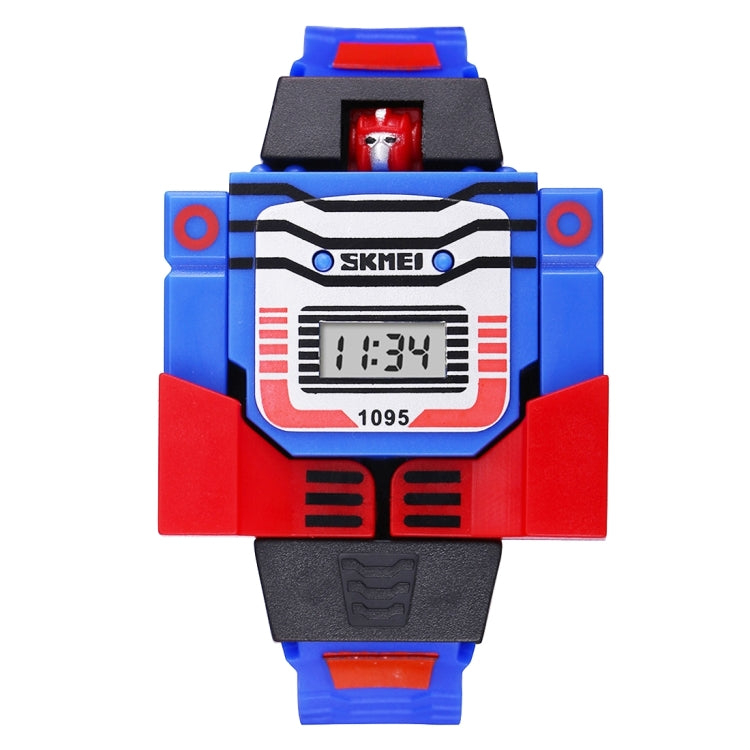 SKMEI Transformation Toy Shape Changing Removable Dial Digital Movement Children Watch with PU Plastic Cement Band(Dark Blue) - Cartoon Watches by SKMEI | Online Shopping South Africa | PMC Jewellery | Buy Now Pay Later Mobicred