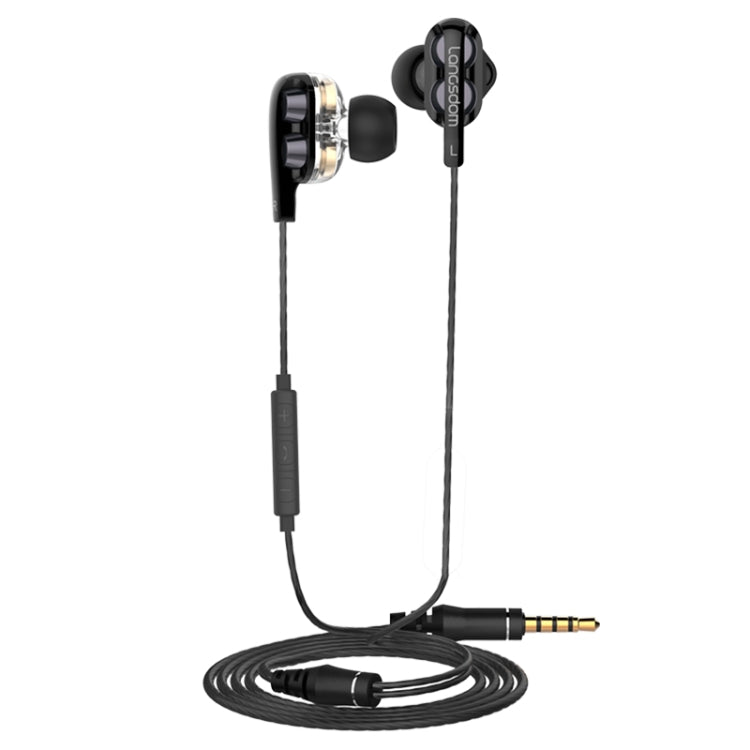 Langsdom Double Moving Coil with Wheat Headset(Black) - Bluetooth Earphone by Langsdom | Online Shopping South Africa | PMC TechLife