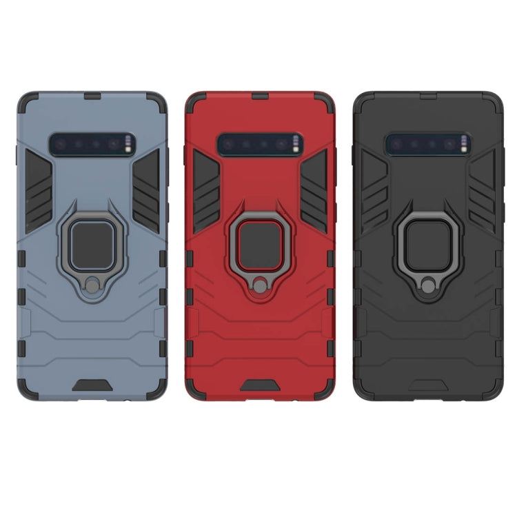 PC + TPU Shockproof Protective Case for Samsung Galaxy S10 Plus, with Magnetic Ring Holder(Black) - Galaxy Phone Cases by PMC TechLife | Online Shopping South Africa | PMC TechLife | Buy Now Pay Later Mobicred