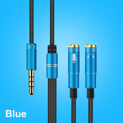 2 in 1 3.5mm Male to Double 3.5mm Female TPE High-elastic Audio Cable Splitter, Cable Length: 32cm(Blue) - Cable & Splitter by PMC Jewellery | Online Shopping South Africa | PMC Jewellery