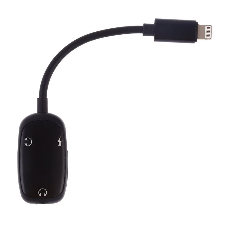 8 Pin to 8 Pin Charging Interface + 8 Pin Earphone Interface + 3.5mm Audio Interface Earphone Adapter(Black) - Earphone Adapter by PMC TechLife | Online Shopping South Africa | PMC TechLife