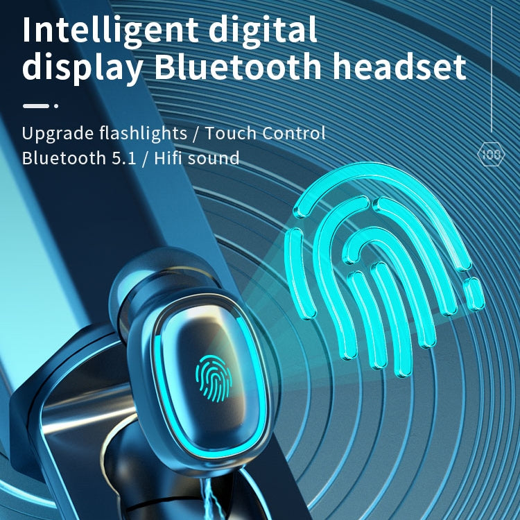C1 Bluetooth 5.0 TWS Polygonal Touch Digital Display True Wireless Bluetooth Earphone with Charging Box(White) - TWS Earphone by PMC TechLife | Online Shopping South Africa | PMC TechLife