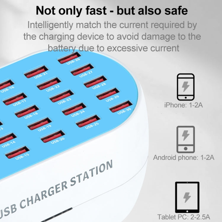 830-24 180W 24 USB Ports Multifunction Smart Charger Station AC100-240V, US Plug (White) - Multifunction Charger by PMC Jewellery | Online Shopping South Africa | PMC Jewellery