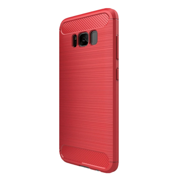For Galaxy S8 Brushed Carbon Fiber Texture Shockproof TPU Protective Cover Case (Red) - free shipping - PMC TechLife - Order now!