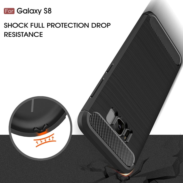 For Galaxy S8 Brushed Carbon Fiber Texture Shockproof TPU Protective Cover Case (Red) - free shipping - PMC TechLife - Order now!