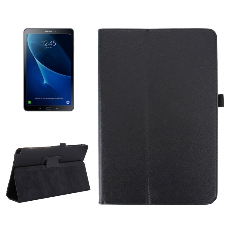 For Galaxy Tab A 10.1 (2016) / P585 Litchi Texture Horizontal Flip Leather Case with Holder(Black) - Tab A 10.1 by PMC TechLife | Online Shopping South Africa | PMC TechLife | Buy Now Pay Later Mobicred