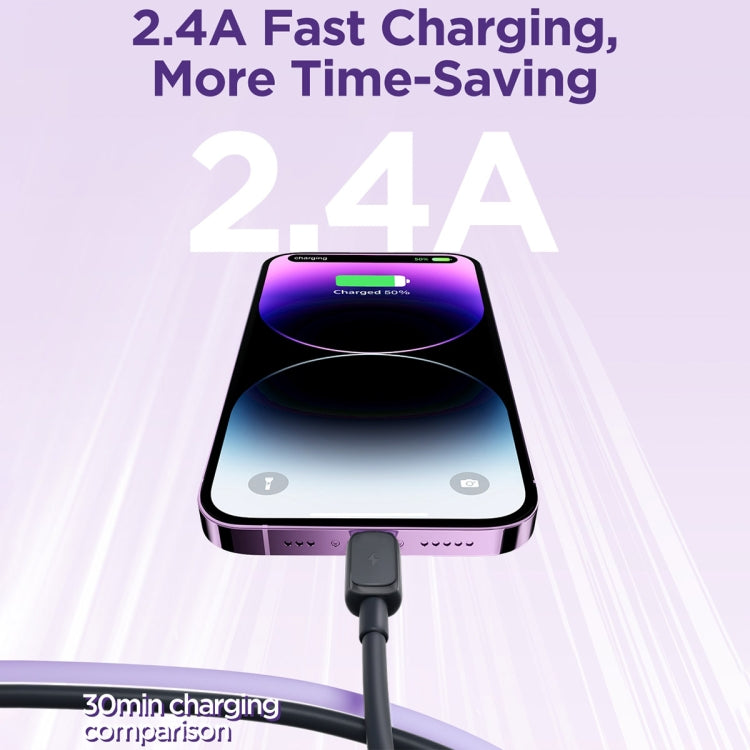 JOYROOM S-AL012A14 Multi-Color Series 2.4A USB to 8 Pin Fast Charging Data Cable, Length:1.2m(Black) - Normal Style Cable by JOYROOM | Online Shopping South Africa | PMC TechLife | Buy Now Pay Later Mobicred