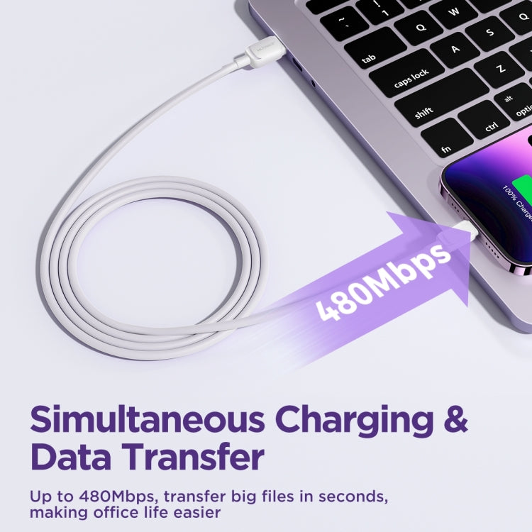 JOYROOM S-AL012A14 Multi-Color Series 2.4A USB to 8 Pin Fast Charging Data Cable, Length:1.2m(White) - Normal Style Cable by JOYROOM | Online Shopping South Africa | PMC TechLife