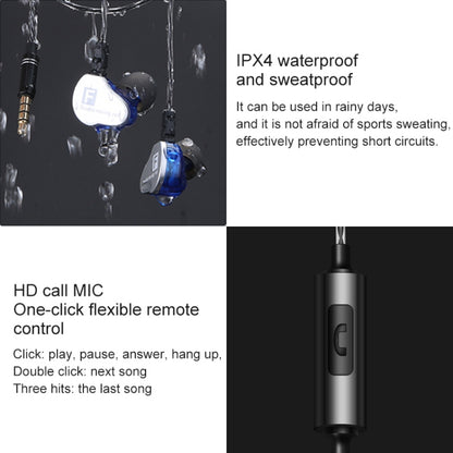 QKZ CK9 HiFi In-ear Four Unit Sports Music Headphones (Transparent) - Sport Earphone by QKZ | Online Shopping South Africa | PMC Jewellery