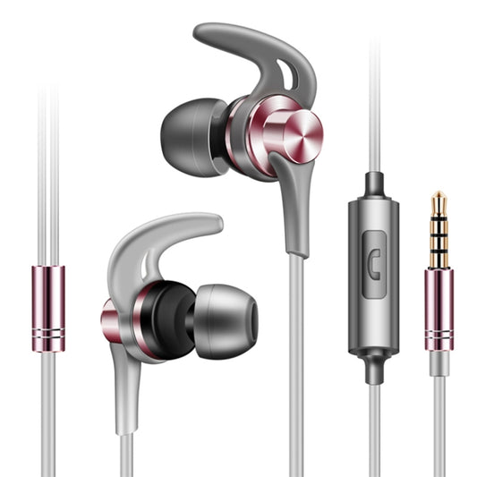 QKZ EQ1 CNC Metal Shark Fin Headphones Sports Music Headphones, Microphone Version (Rose Gold) - In Ear Wired Earphone by QKZ | Online Shopping South Africa | PMC Jewellery