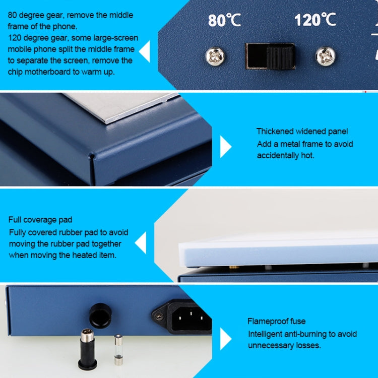 Kaisi K-816 Constant Temperature Heating Plate LCD Screen Open Separator Desoldering Station With Silicone Pad, US Plug - Repair Platform by Kaisi | Online Shopping South Africa | PMC Jewellery | Buy Now Pay Later Mobicred