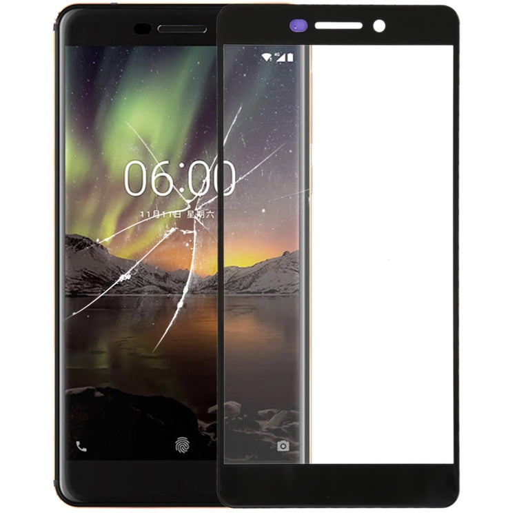 Front Screen Outer Glass Lens for Nokia 6 2018 / 6.1 SCTA-1043 TA-1045 TA-1050 TA-1054 TA-1068(Black) - Outer Glass Lens by PMC Jewellery | Online Shopping South Africa | PMC Jewellery