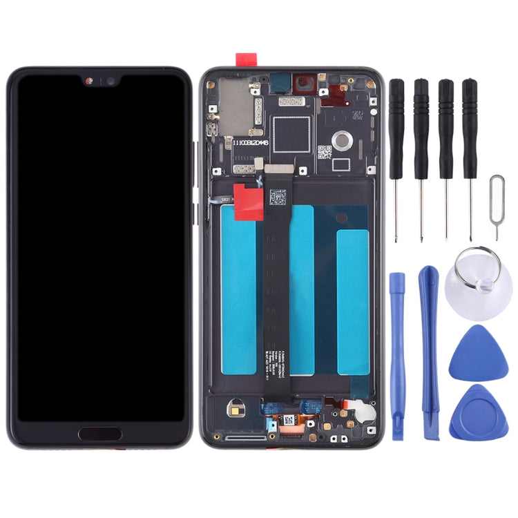 OEM LCD Screen for Huawei P20 Digitizer Full Assembly with Frame (Black) - free shipping - PMC TechLife - Order now!